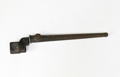 Lot 814 - A Lee Enfield spike bayonet in metal sheath,...