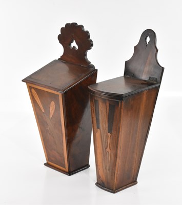 Lot 1438 - Two 19th century knife boxes, each with inlaid...