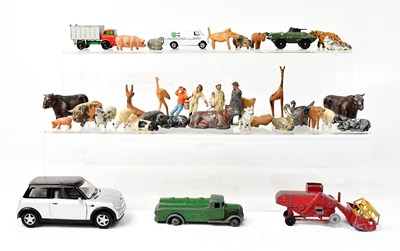 Lot 388 - Various lead cast farm animals, shepherds,...