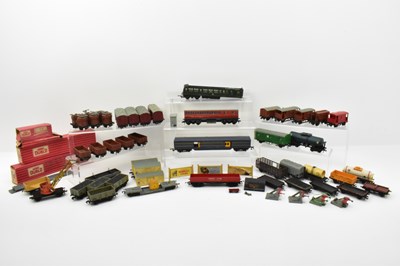 Lot 222 - HORNBY; various wagons, carriages and spare...