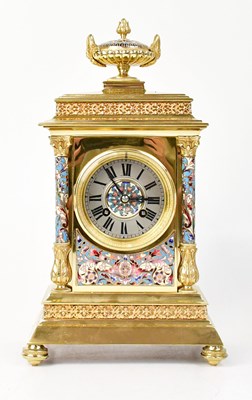 Lot 90 - A late 19th century French brass and champlevé...