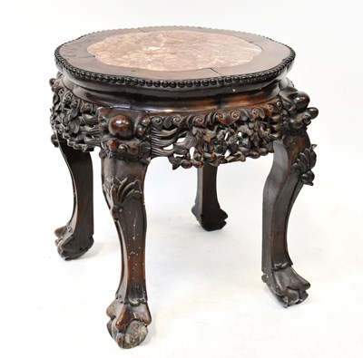 Lot 22 - A late 19th/early 20th century Chinese marble...