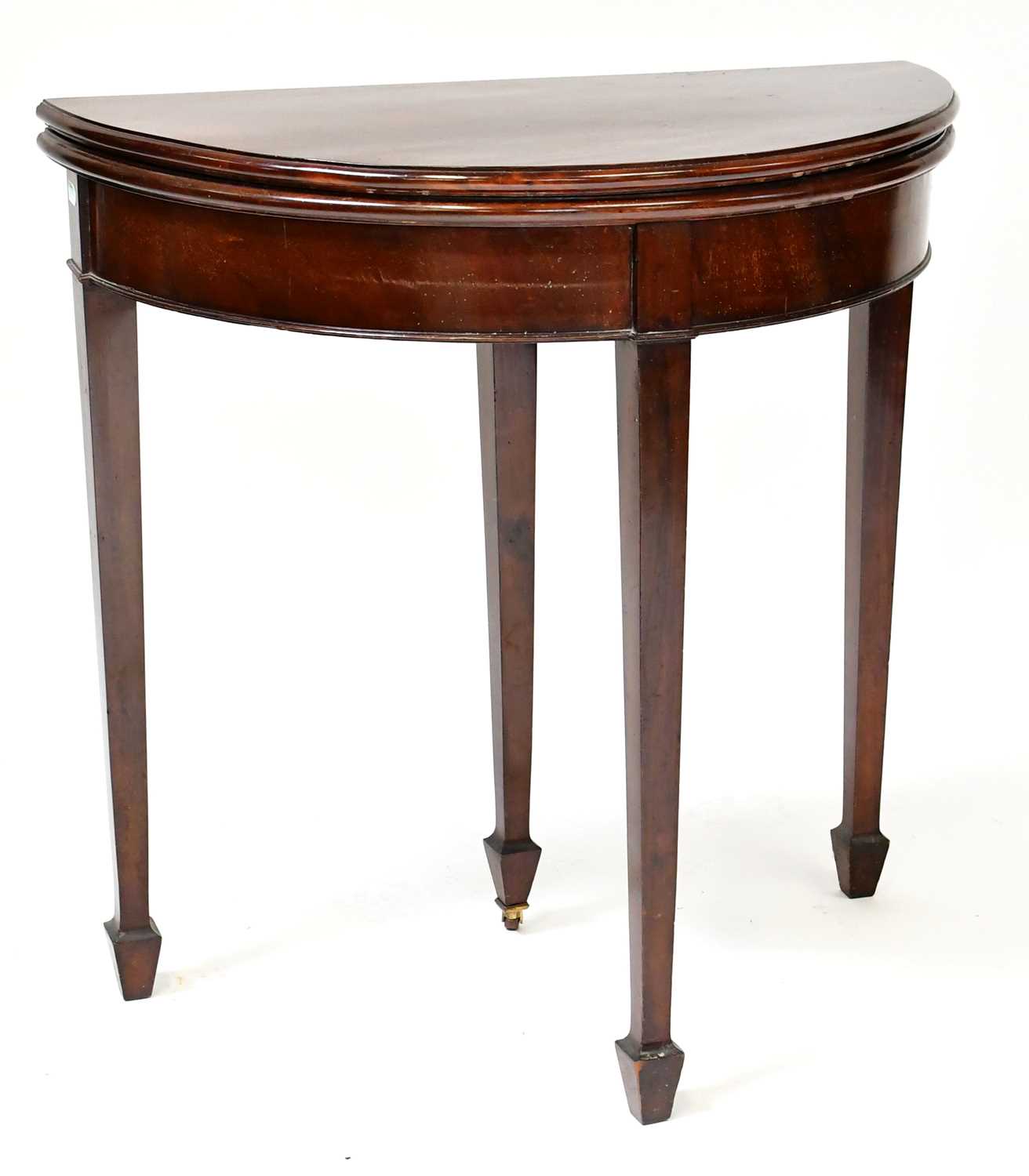 Lot 15 - An early 20th century mahogany demi-lune...