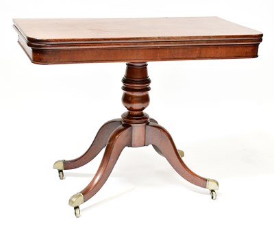 Lot 43 - A Regency mahogany D-end fold-over tea table...