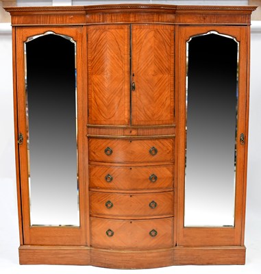 Lot 31 - An Edwardian inlaid satinwood two-piece...