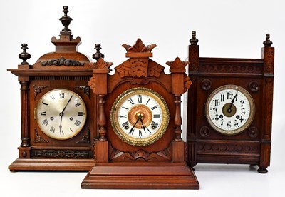 Lot 93 - Three Edwardian and Edwardian-style wooden...