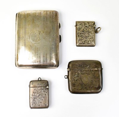 Lot 1131 - A hallmarked silver cigarette box of cushioned...