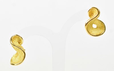 Lot 1369 - A pair of Italian 10ct gold stud earrings in...