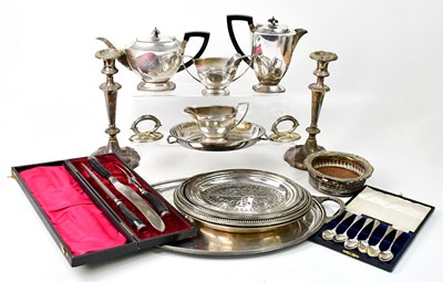 Lot 1056 - A small mixed lot of silver-plated items to...
