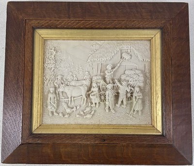 Lot 8 - An unusual 19th century carved marble relief...