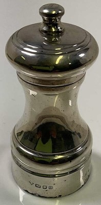 Lot 447 - GARRARD; a hallmarked silver mounted pepper...
