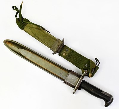 Lot 843 - UTICA CUTLERY; a WWII American M1 knife...