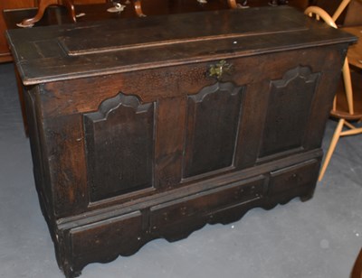 Lot 57 - A Georgian three panel coffer with three...