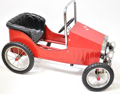Lot 489 - A vintage-style pedal saloon car, red with...