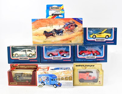 Lot 355 - MATCHBOX; nine boxed diecast vehicles,...