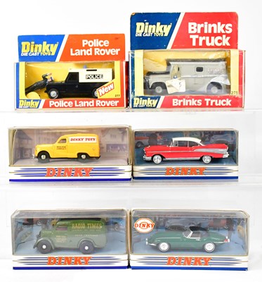 Lot 337 - DINKY; six boxed diecast toys, a Police Land...