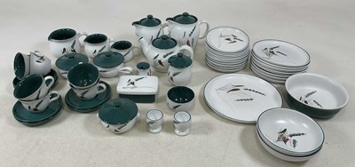 Lot 293 - DENBY; a part tea service in the 'Greenwheat'...
