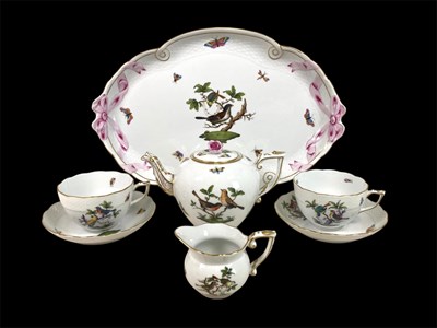 Lot 264 - HEREND; a hand painted bird and insects...