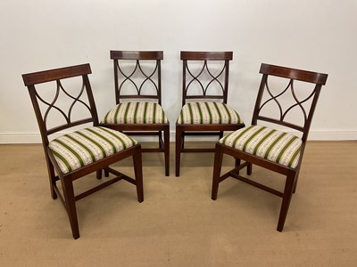 Lot 768 - A set of four Regency style dining chairs with...