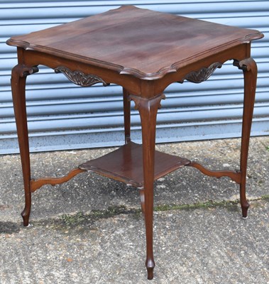 Lot 41 - A mahogany square side table, height 73cms and...