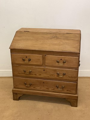Lot 730 - A pine bureau with two small over two long...