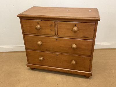 Lot 699 - A pine chest of two small over two large...