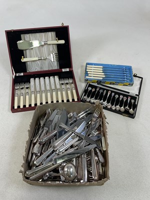 Lot 230 - A quantity of silver plated flatware, some in...
