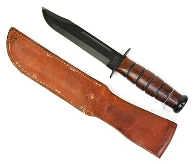 Lot 869 - KA-BAR; a boxed U.S.M.C fighting knife with 17....