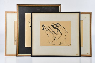 Lot 2301 - T BELLWEG; a set of four ink drawings, each of...