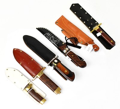 Lot 867 - A collection of hunting knives including Bowie...