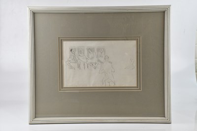 Lot 2209 - ANNA MAYSERSOHN; pencil sketch, waiting room,...