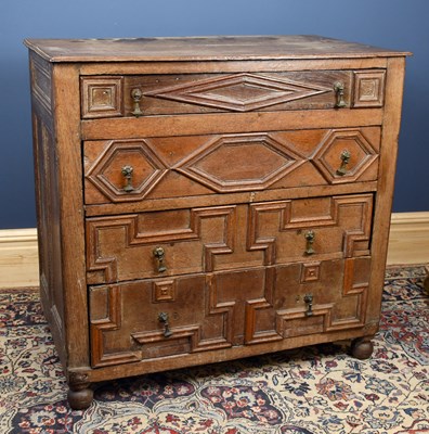 Lot 2938 - A 17th century and later oak chest, with four...