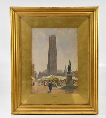 Lot 2207 - J W MILLIKEN; watercolour, 'Bruges', signed...