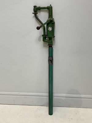 Lot 1406 - CASTROL; a hand pump, 156cm.