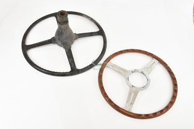 Lot 1367 - Two vintage steering wheels, diameterof larger...