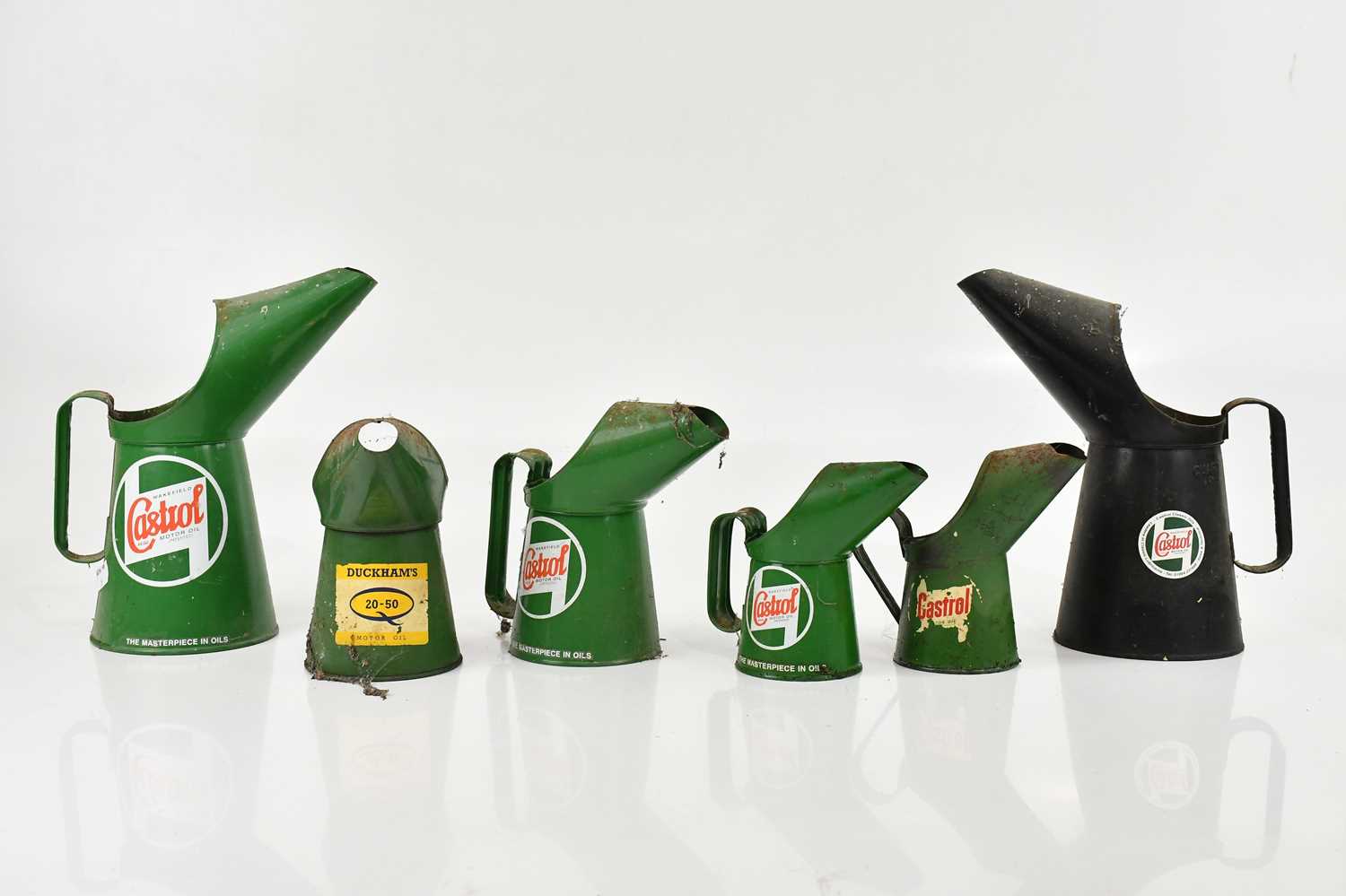 Lot 1368 - CASTROL MOTOR OIL; a collection of six oil...