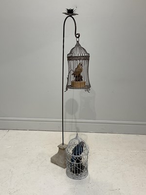Lot 1293 - A bird cage with a stand, height 176cm,...