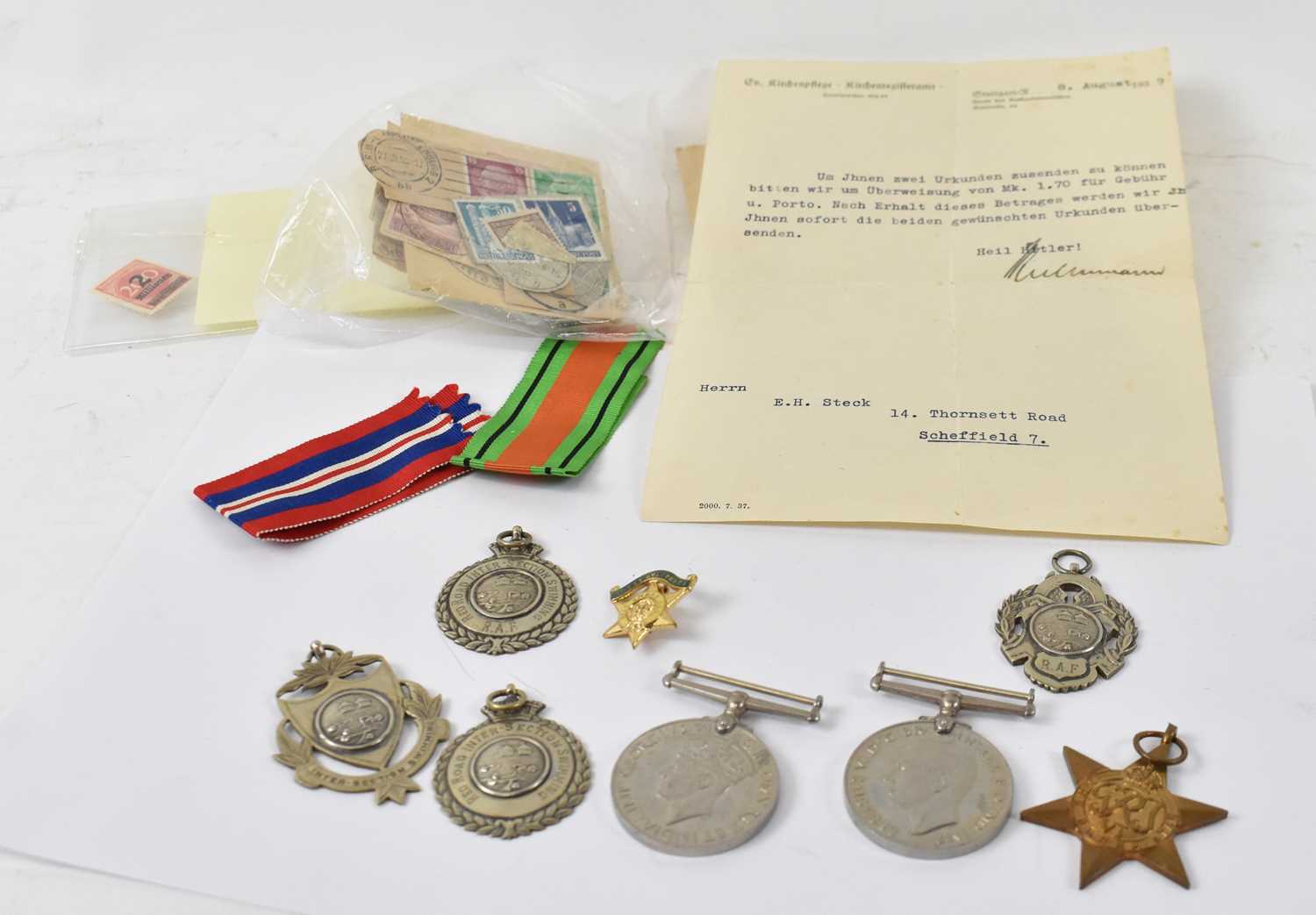 Lot 300 - Three World War II medals including Burma Star,...