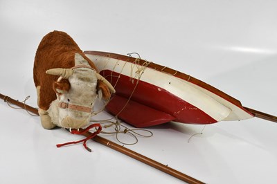 Lot 2127 - A large wooden pond yacht, length 90cm, and a...