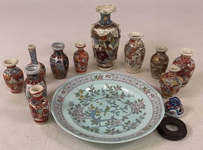 Lot 309 - A group of Japanese Satsuma ware vases, etc,...