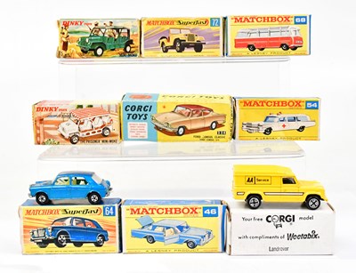 Lot 367 - Nine boxed diecast model vehicles, a Corgi...