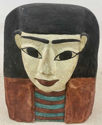 Lot 253 - A decorative painted wooden Egyptian Cleopatra...