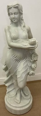 Lot 668 - A marble statue of a scantily clad woman...