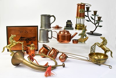 Lot 973 - A quantity of brass and copper ware to include...
