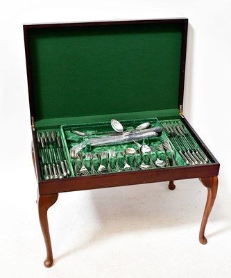 Lot 1055 - A mahogany canteen of cutlery in the form of a...