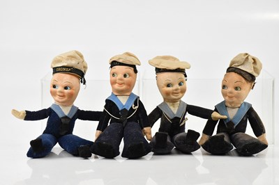 Lot 2068 - NORAH WELLING; four vintage sailor dolls...