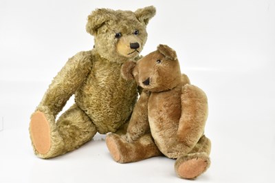 Lot 2071 - Two vintage plush teddy bears, including a...
