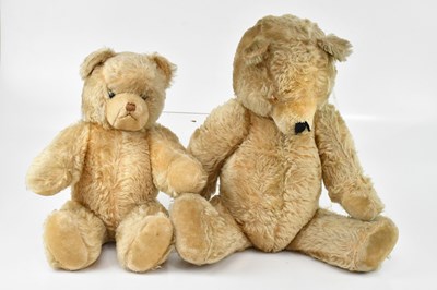 Lot 2062 - Two large vintage plush growling teddy bears,...