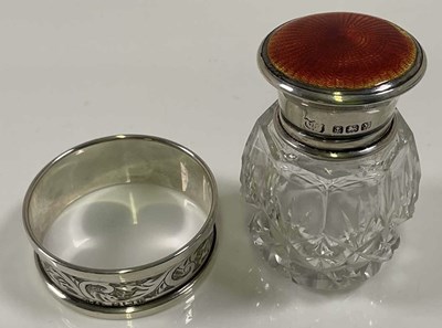 Lot 451 - A George V hallmarked silver mounted cut glass...