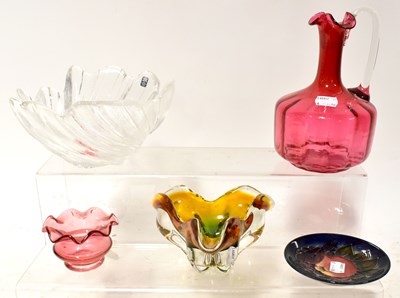 Lot 351 - A Mats Jonasson Swedish glass bowl of swirled...